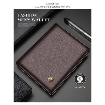 Δερμάτινο  πορτοφόλι Laorentou 321j002L σκούρο καφέ